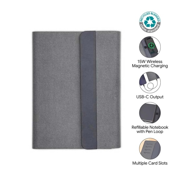wireless charging notebook portfolio