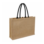 jute bag with canvas pocket